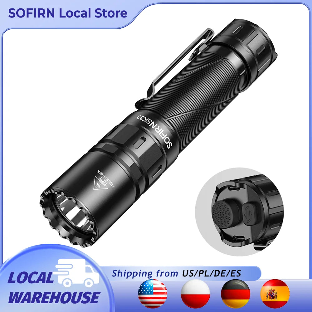 Sofirn SK30 3000 Lumen Tactical Flashlight USB Rechargeable Torch