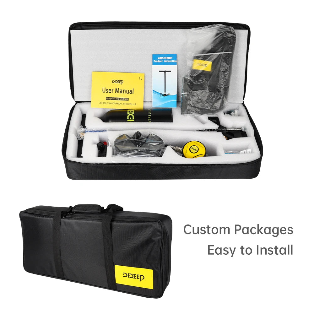 DIDEEP Professional Portable Scuba Diving Tank With High Pressure Pump