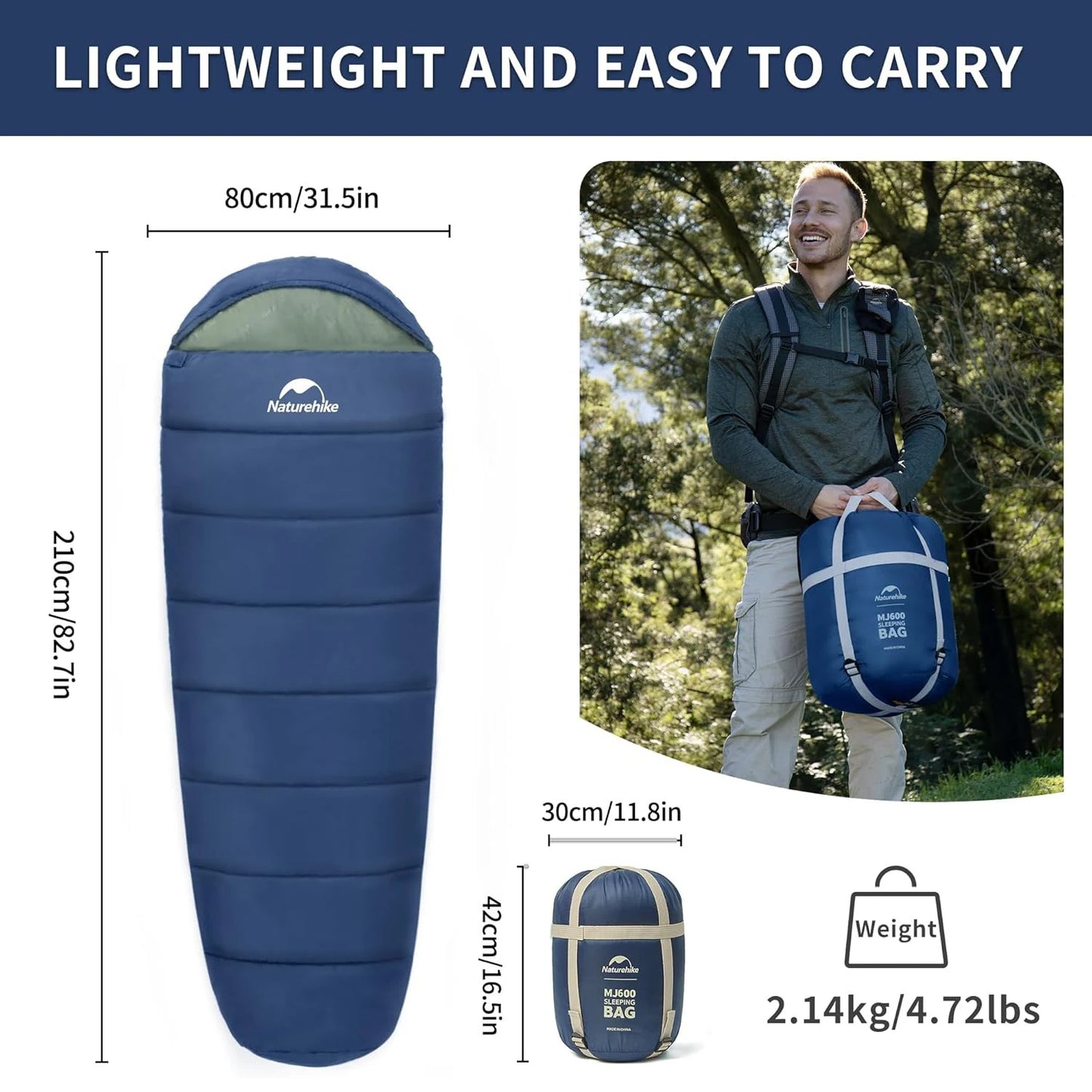 Naturehike Mummy Sleeping Bag For Adults Warm Winter Camping