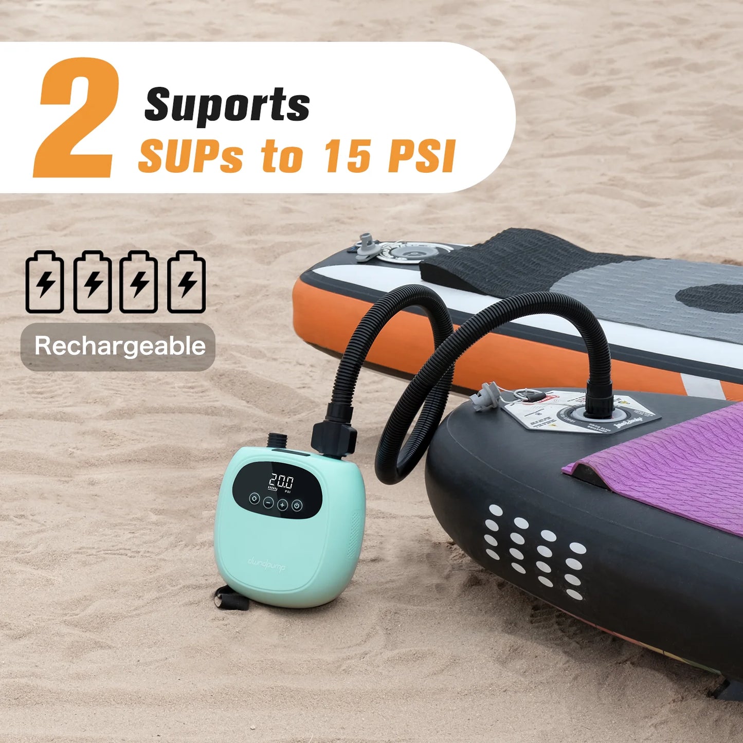 Dwndpump Rechargeable Sup Pump For Stand Up Paddle Boards