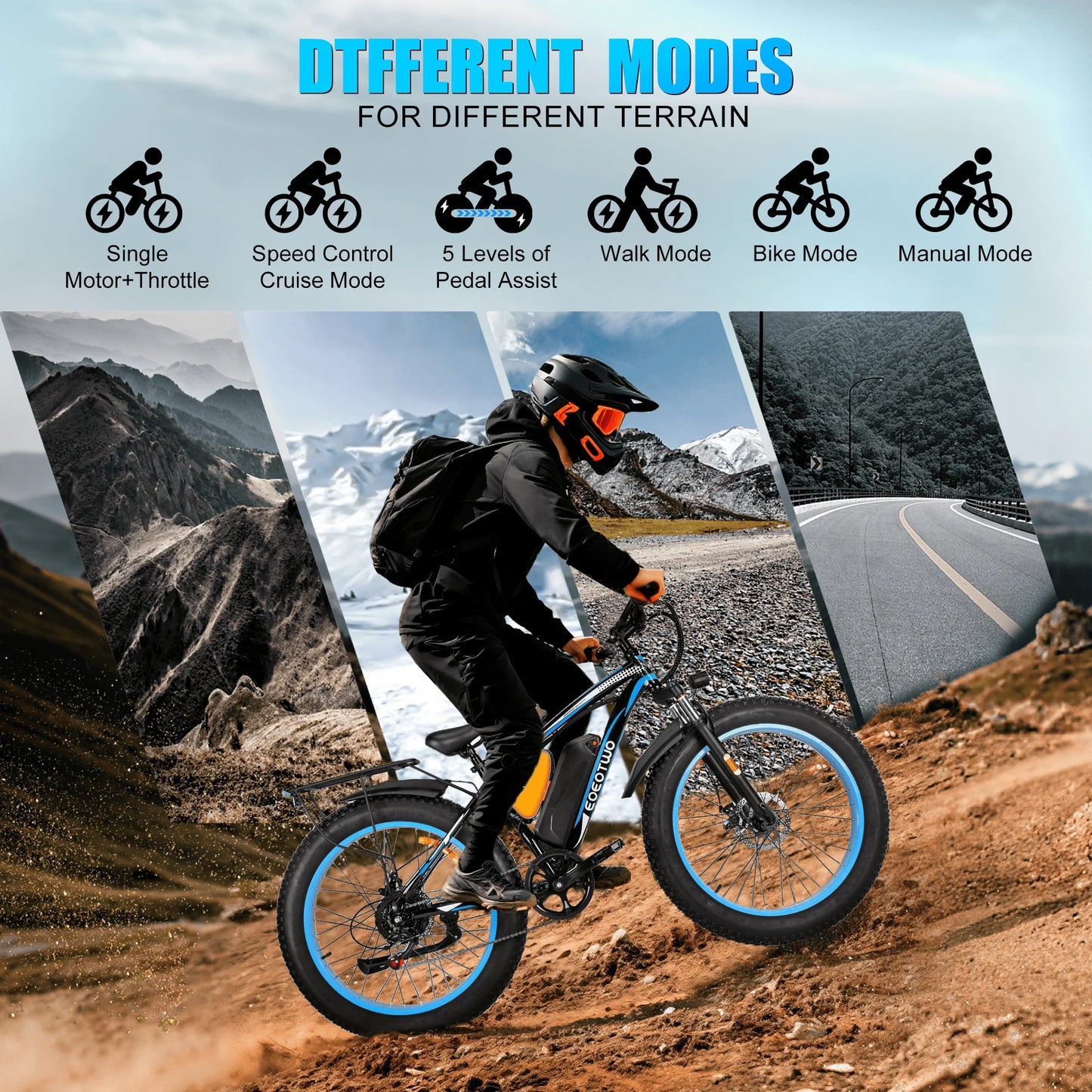 EOEOTWO High Power Electric Fat Tire Bike For Long Distance