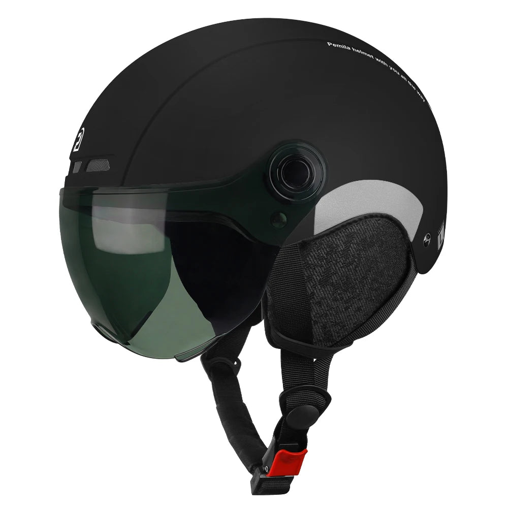 Pemila Cycling Helmet With Goggles And Ear Protection