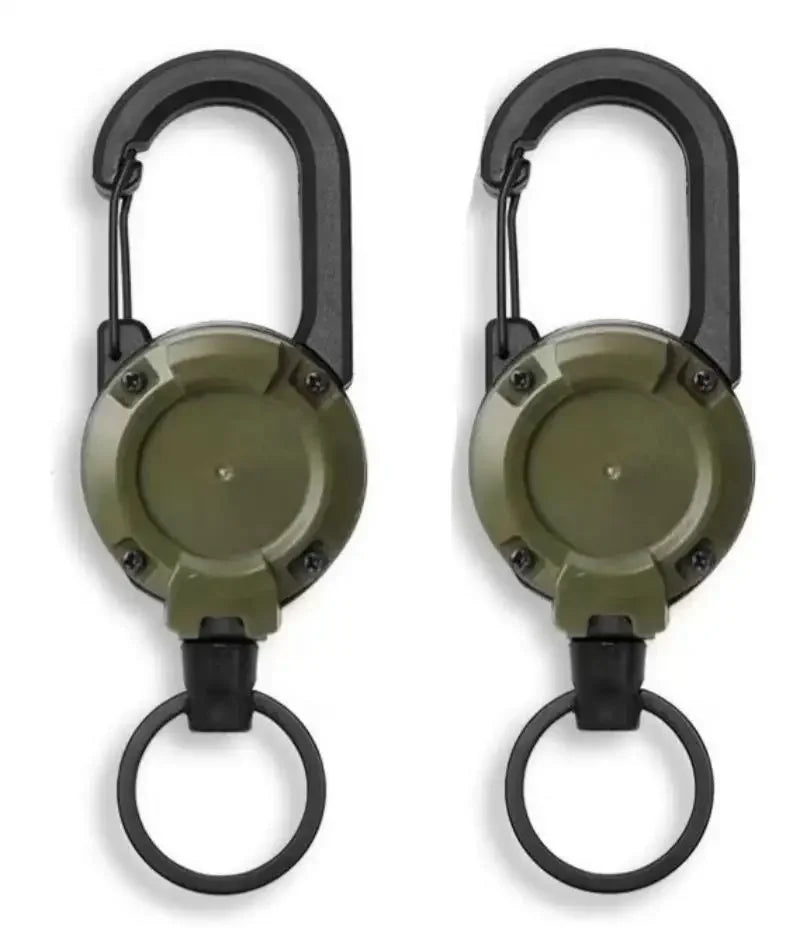 Premium Retractable Keychain With Durable Steel Rope And Carabiner